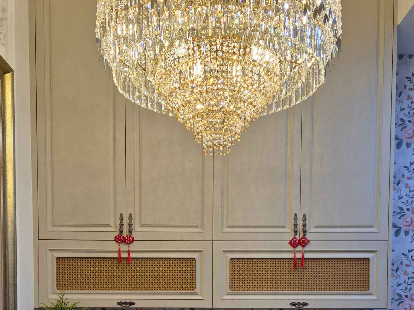 Arched Glass Bar Cabinet