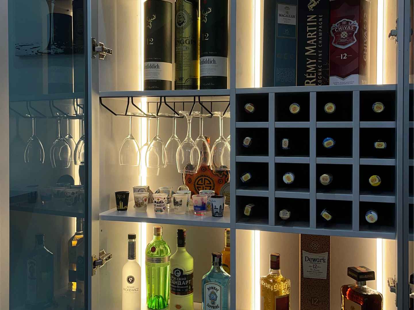 Glass-Front Storage Wall